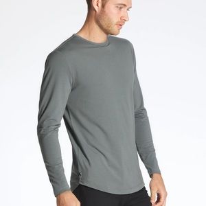 Cuts Clothing Grey Long Sleeve Short Curved Hem